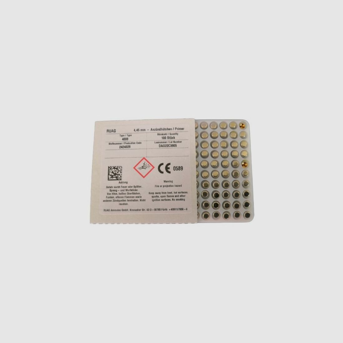 100 Zündhütchen RWS Boxer Sinoxid 4033 Small Rifle