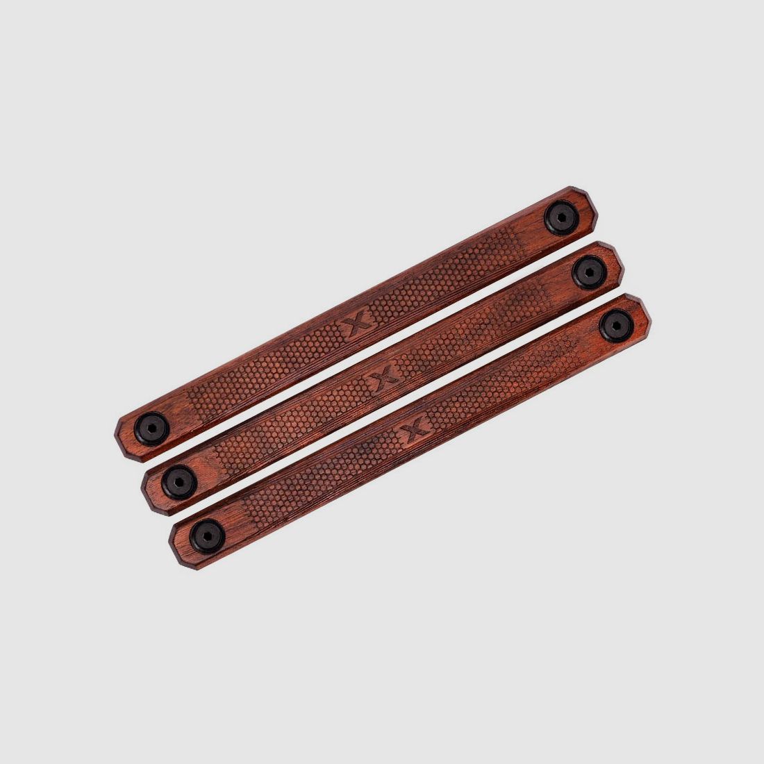 WOOX M-LOK Holz-Railcover Gen2 CHECKERED 3er SET, 2 Slots (2 M-LOK Langlöcher)