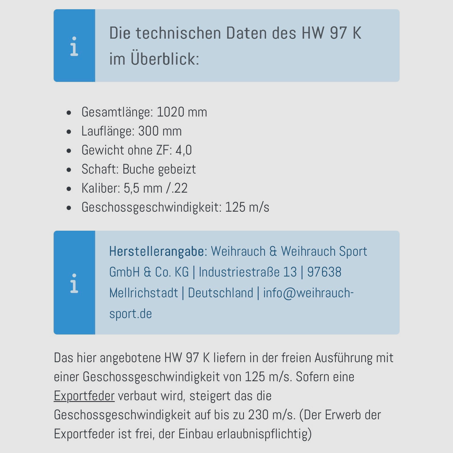 Weihrauch HW 97 Kaliber 5,5 5.5 HAWKE Zielfernrohr Futteral Zubehör