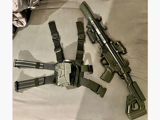 Seltenes MP5 Beinholster – MP5 / MP5K / MKE T94 / SP5 / SP5K / SP89 – Kydex Nylon Tactical