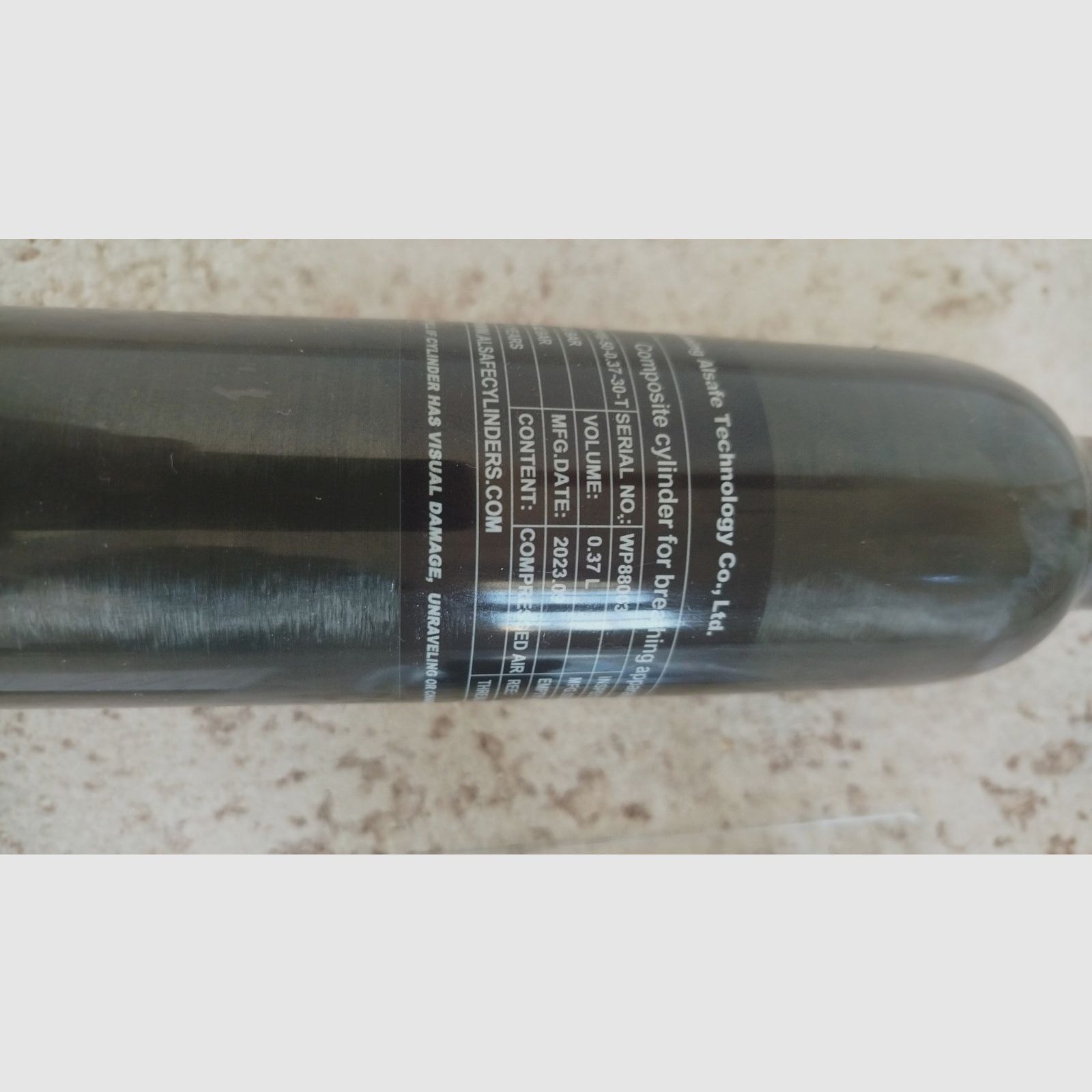 AEA HP Max MK1 Carbon Compositflasche 300bar 0,37l mit passendem Adapter