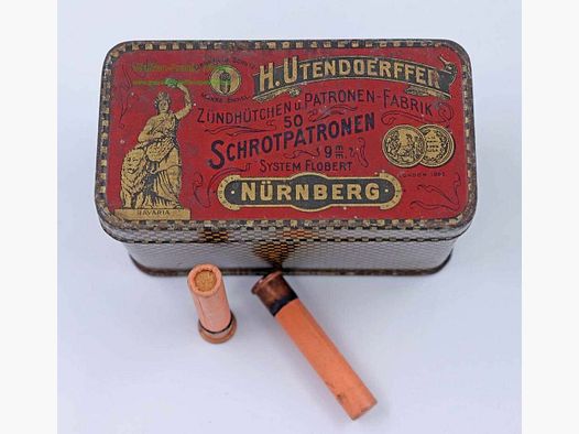 H. Utendoerffer, Nürnberg Flobert in original Blechdose