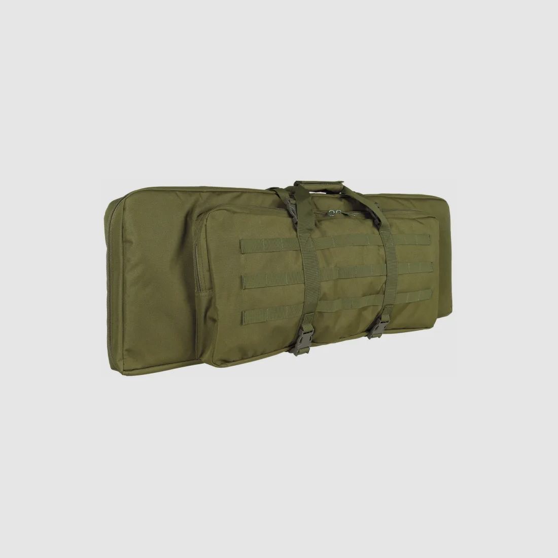 Rifle bag for 2 long guns up to 95cm, olive, with partition and backpack straps