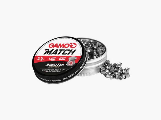 Flachkopf Diabolos Gamo AccuTek Match Kaliber 5,5 mm 1,0 g geriffelt 250 StĂĽck