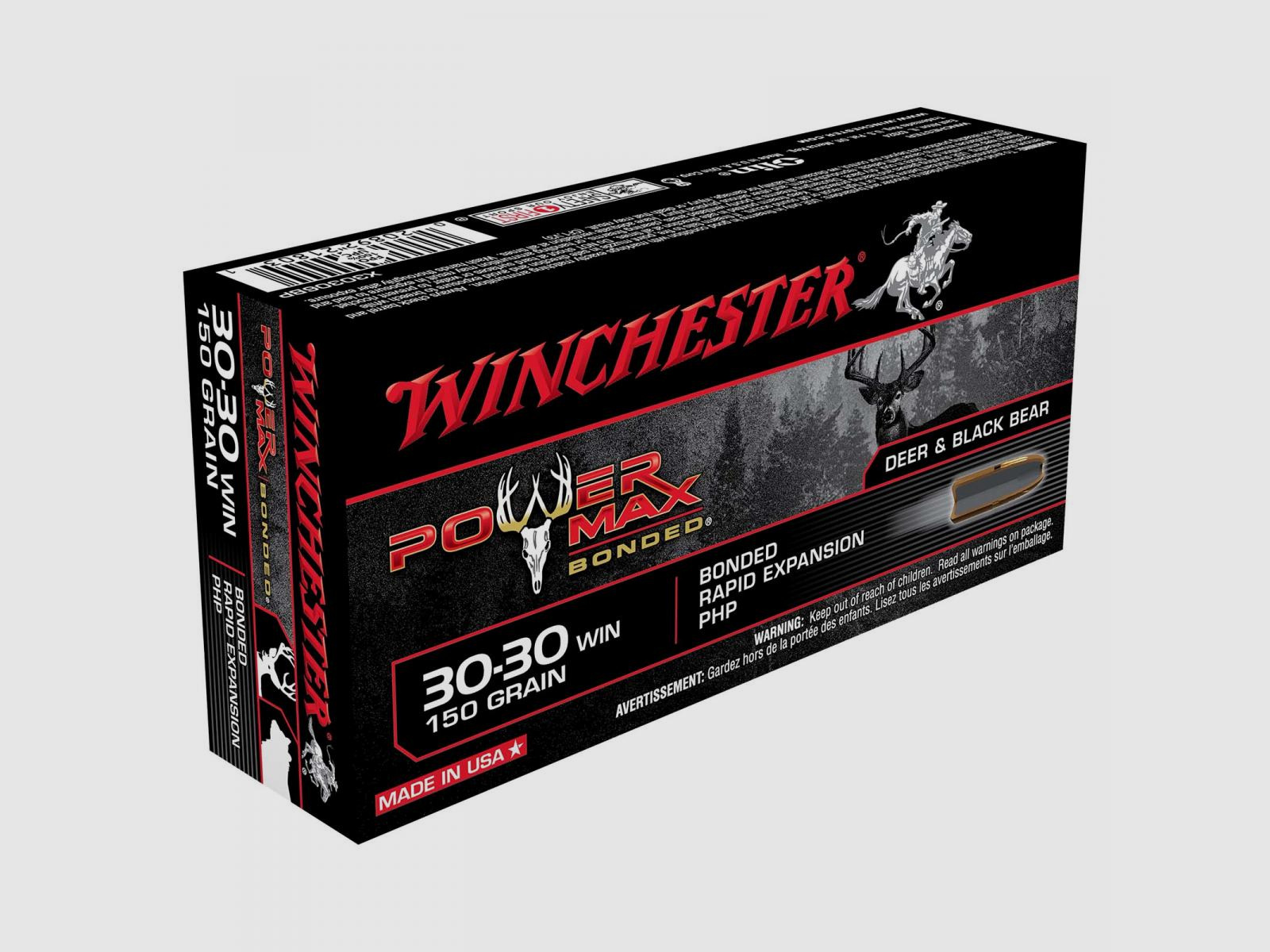 Winchester Power Max Bonded .30-30 Win. 100GR Bonded Rapid Expansion PHP 20 cartouches