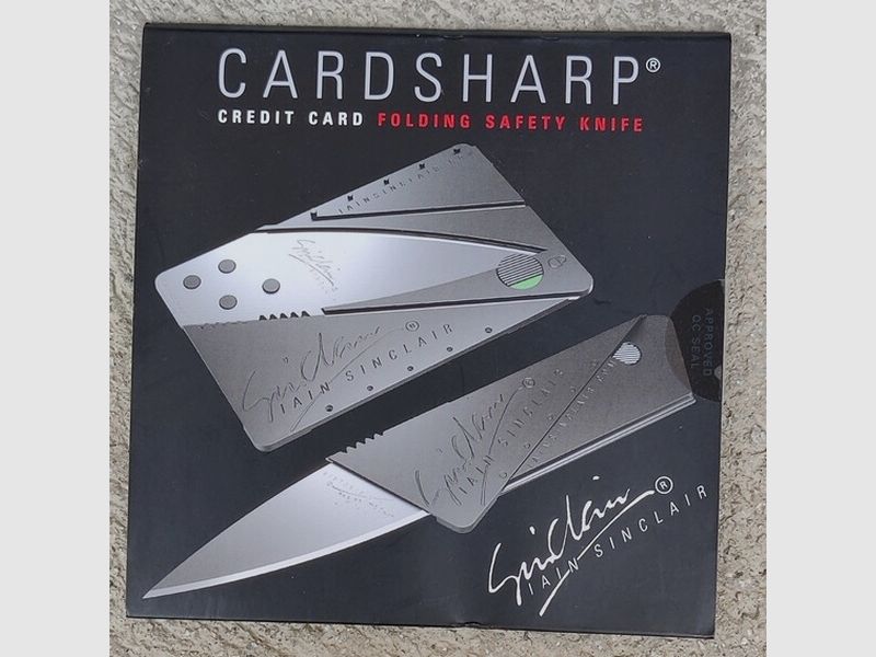 Orginal Utility Knife Cardsharp 2 Card Sharp Knife Pocket Knife Credi TCard Sinclair – Blank