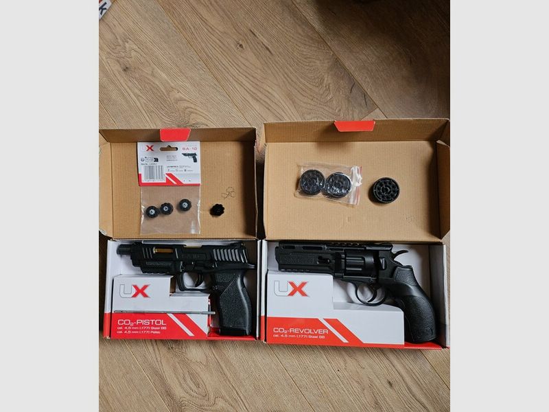 Doppelpack Set Umarex UX Co2 Pistole SA10/Revolver Tornado Kaliber 4,5mm