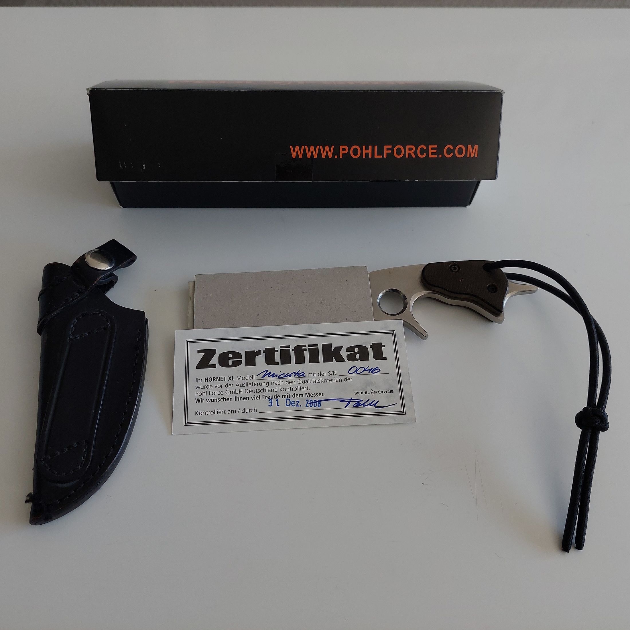 !!! ACHTUNG SELTEN !!!  Pohl Force Hornet XL Modell Micarta Nr.046 aus einer Sammlungsauflösung 