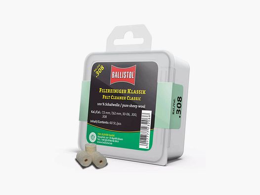 Feltres Ballistol Classic pour nettoyage de canons 60 pcs cal. 7,62/308/30-06