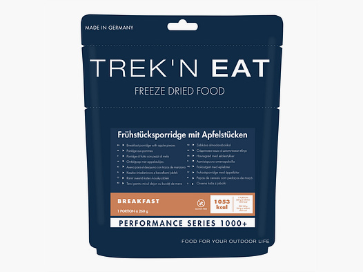 Trek’n Eat porridge per colazione con pezzi di mela