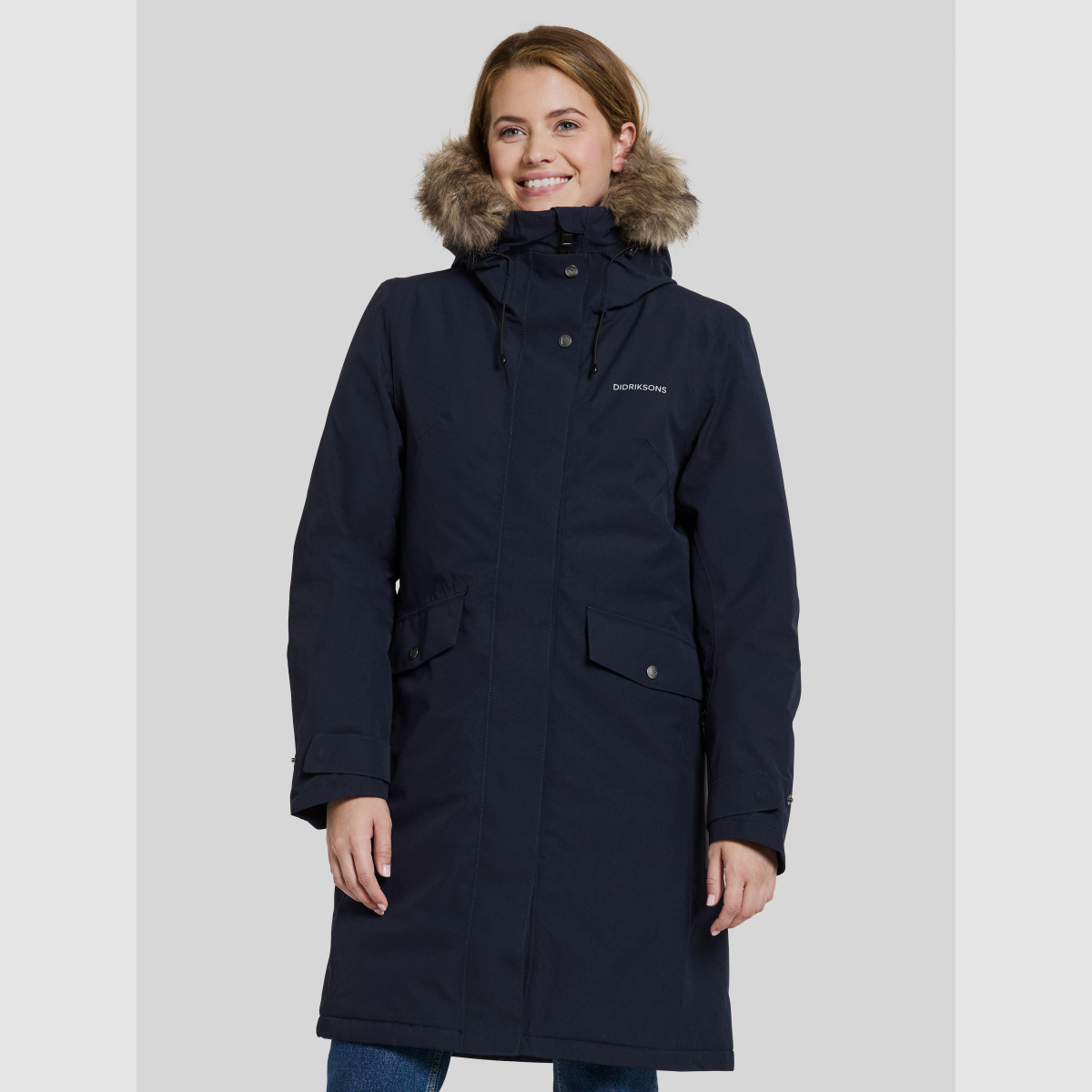 Parka para mujer DIDRIKSONS Erika 3 Azul Noche Oscura