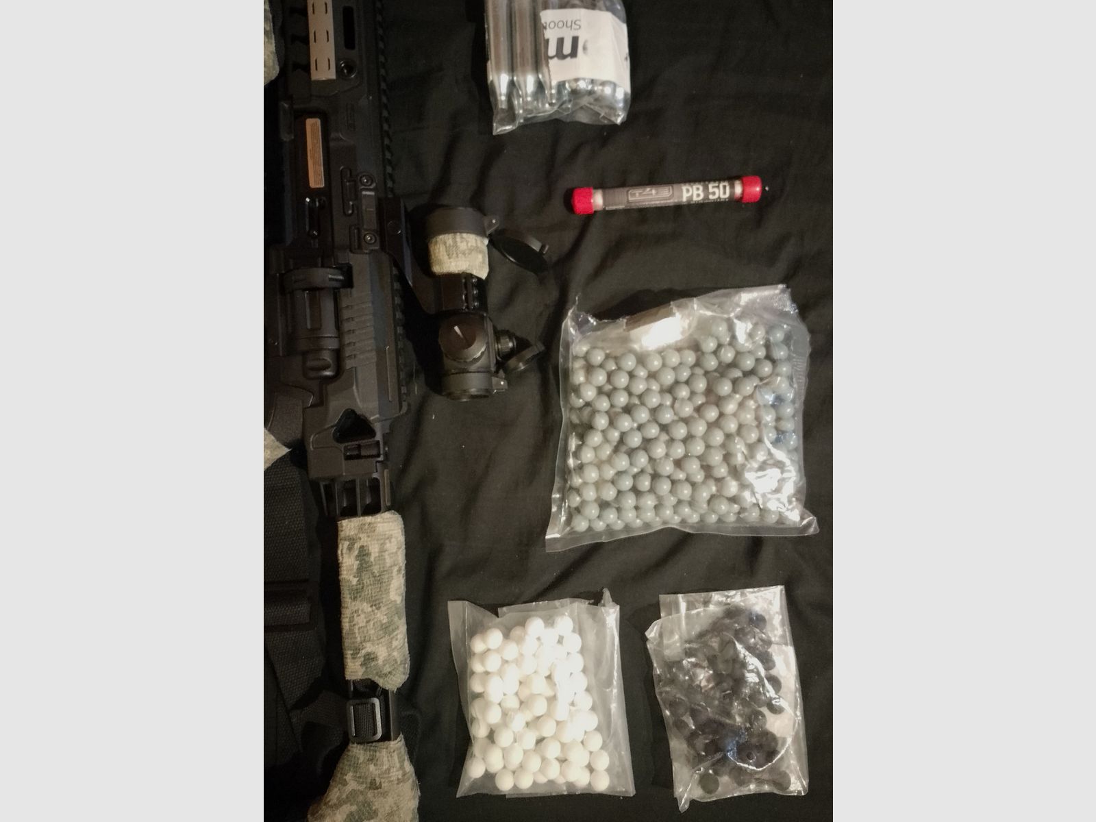 Update Mega Set! T4e HDR50 Tactical Rifle Kit Rot Grün Punkt Tracer Kugeln RAM Paintball Markierer Cal .50 laser Lampe CO2 Kapseln Anschlagschaft carbine Pfefferballs 