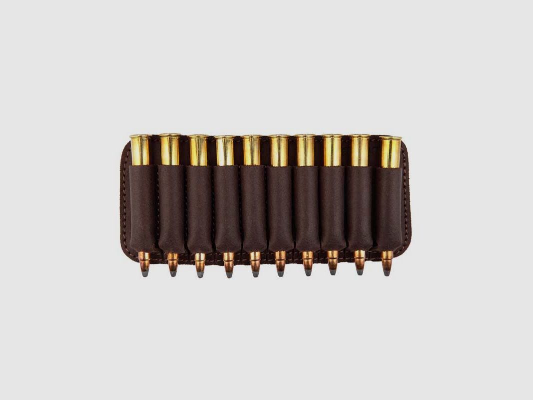 2Wolfs – Leather pouch for 10 rifle cartridges – Goose – brown, image 1 of 3
