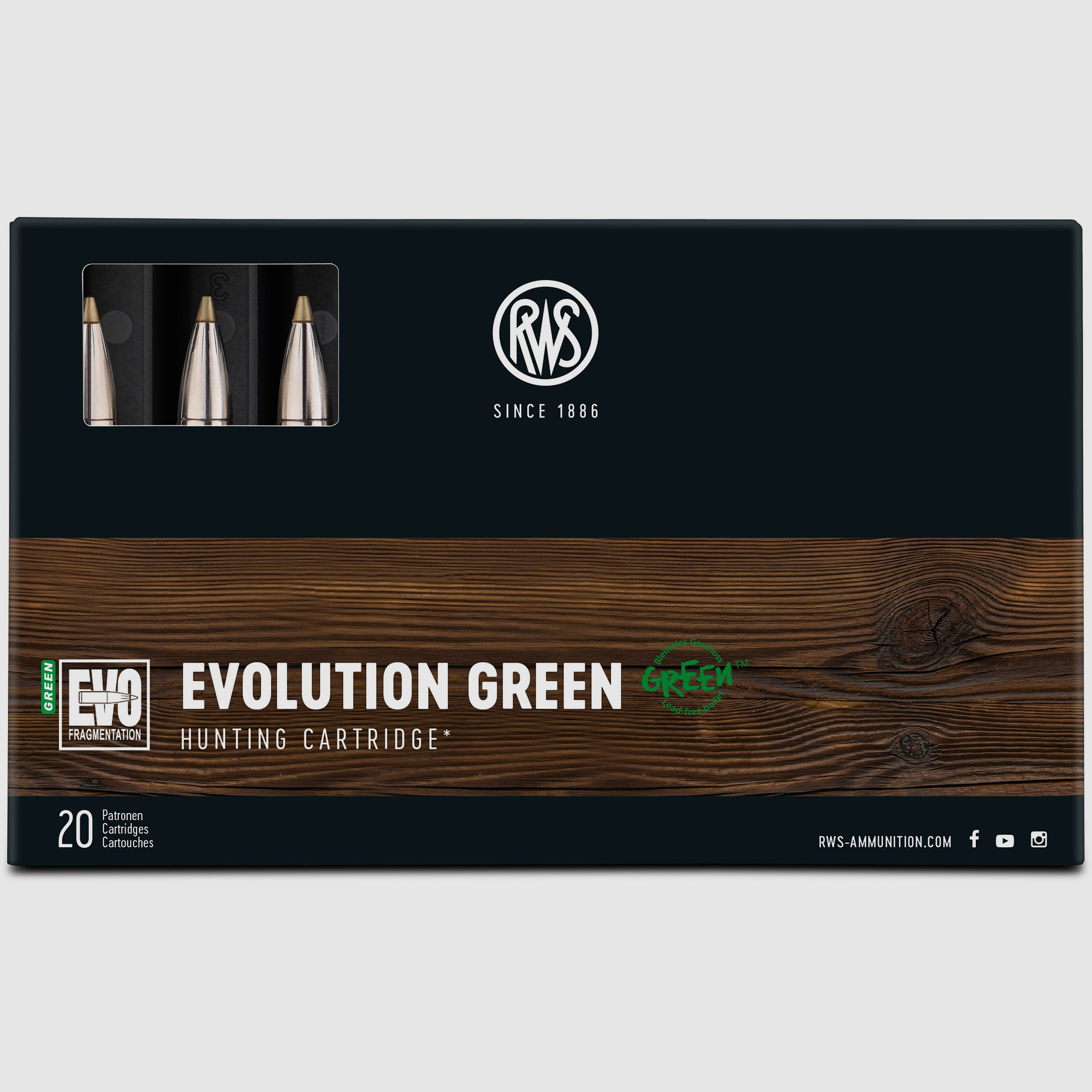 RWS 8x57IS EVO Green 9,0g Bleifreie Büchsenpatronen