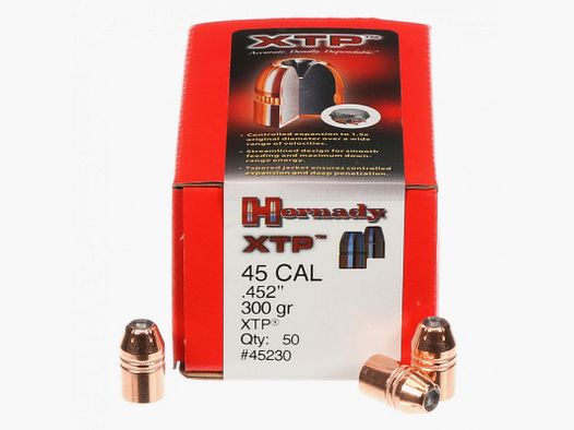 BOITE DE 50 OGIVES HORNADY 45 CAL .452 300 GRS XTP