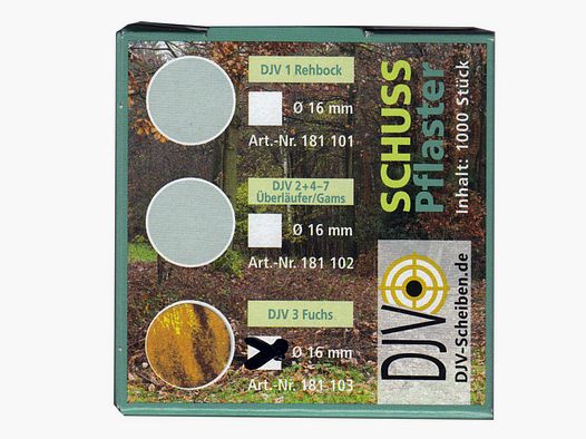 DJV Schusspflaster 16 mm rotbraun 1000 Stk f. Fuchs