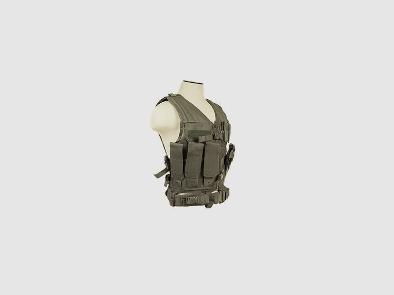 Grote tactische vest met holster en zakken maat XL (antraciet), afbeelding 4 van 5