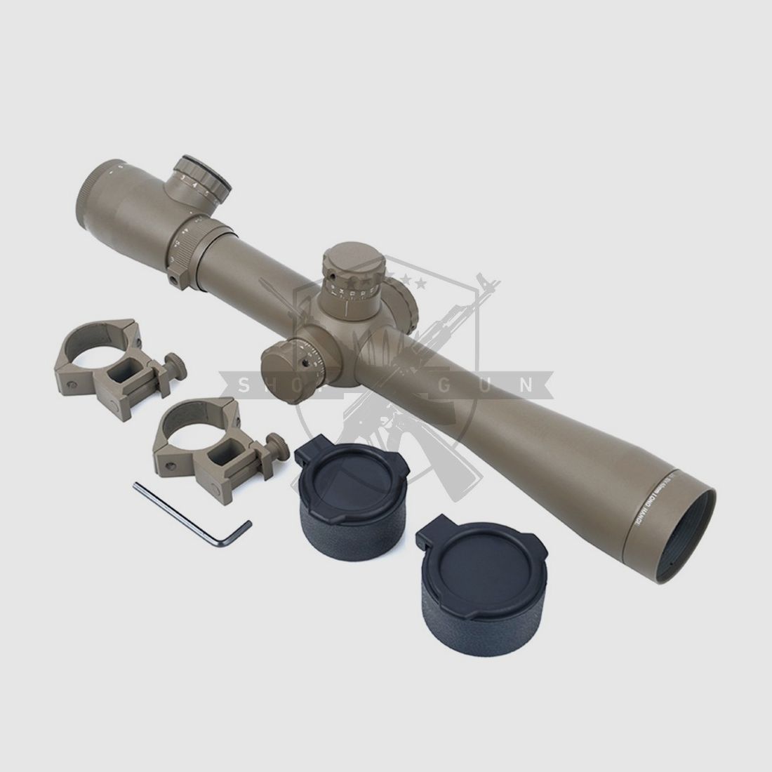3.5-10×40E-SF Zielfernrohr mit rot/grün beleuchtetem Fadenkreuz (TAN)