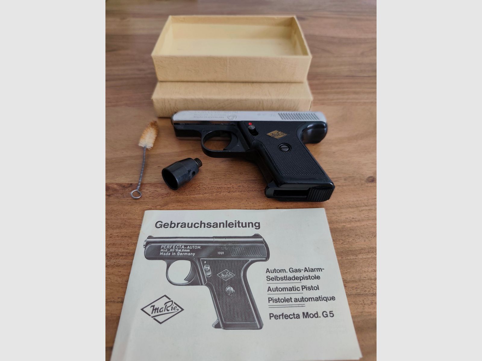Sehr seltene Mayer & Riem PERFECTA G5 in Teil Nickel   PTB 12