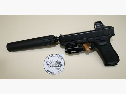 PACK SFO Glock 17 MOS/Filettato + Punto Rosso + Moderatore di Suono + Combinato Luce/Laser