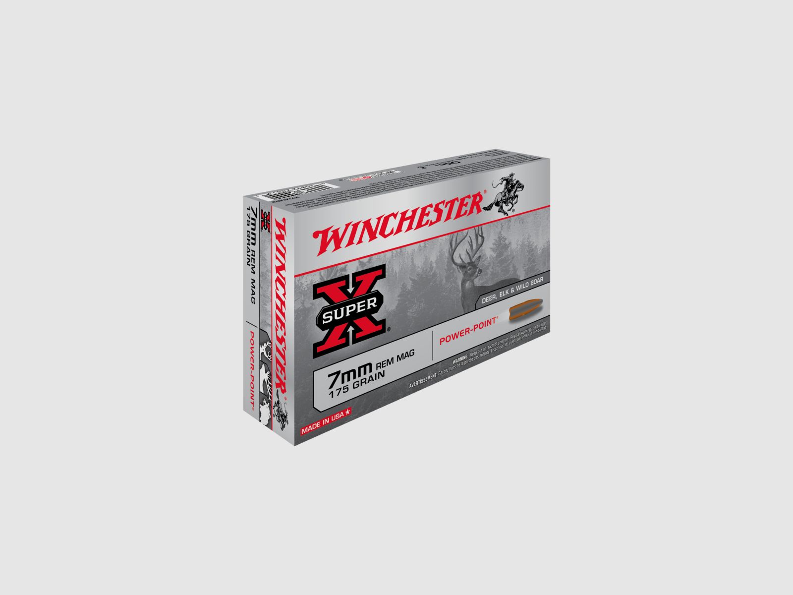 AM.KUL. 7mm Rem. Mag. WINCHESTER 175GR POWER POINT (1op20szt.), imagen 2 de 9