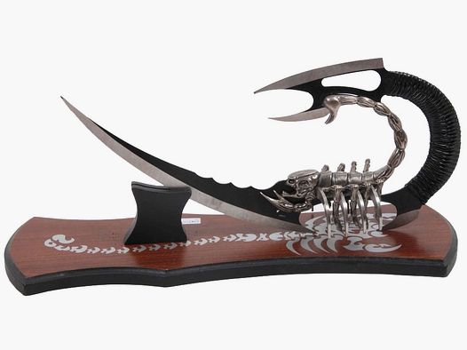 Fantasy Dolch Skorpion mit Tischständer