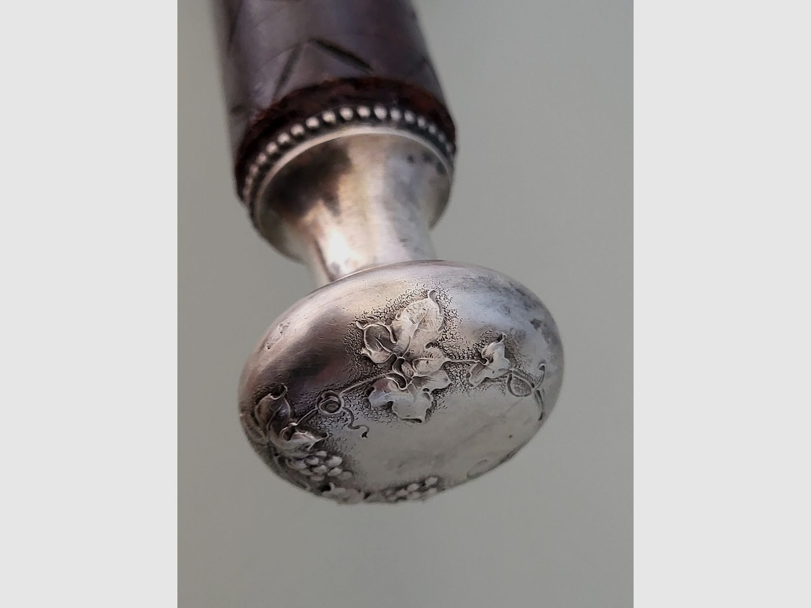 Canne de promenade Art nouveau - argent 800 - avec contenu - ambre - "Bruckmann & Sehne