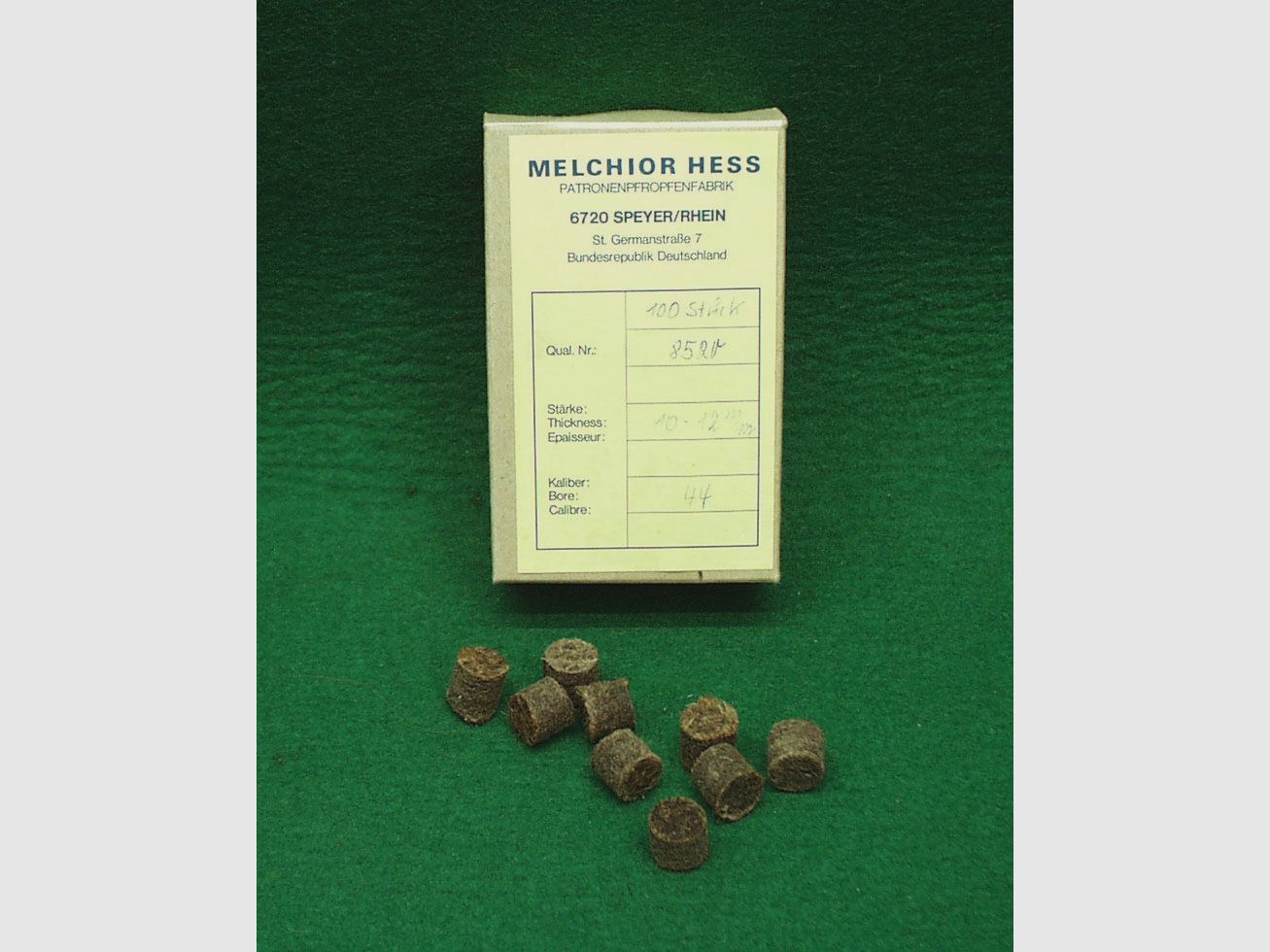 Melchior Hess Hartfilzpfropfen/Dämmpfropfen, gefettet, 10-12mm