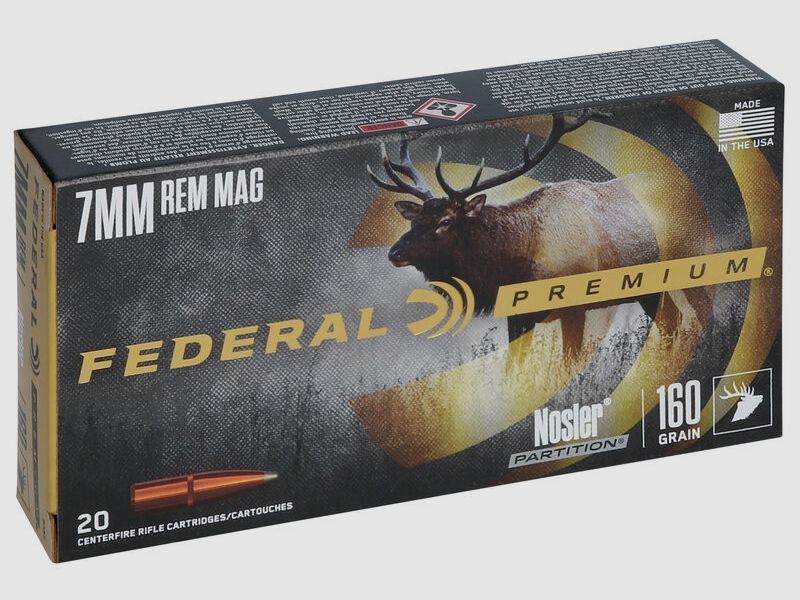 Federal Premium Nosler Partition 7mm Rem. Mag. 160GR 20 Patronen