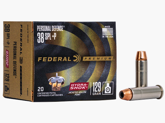 Federal Revolvermunition Premium .38 Special 8,4g Hydra-Shok Jacketed Hollow Point