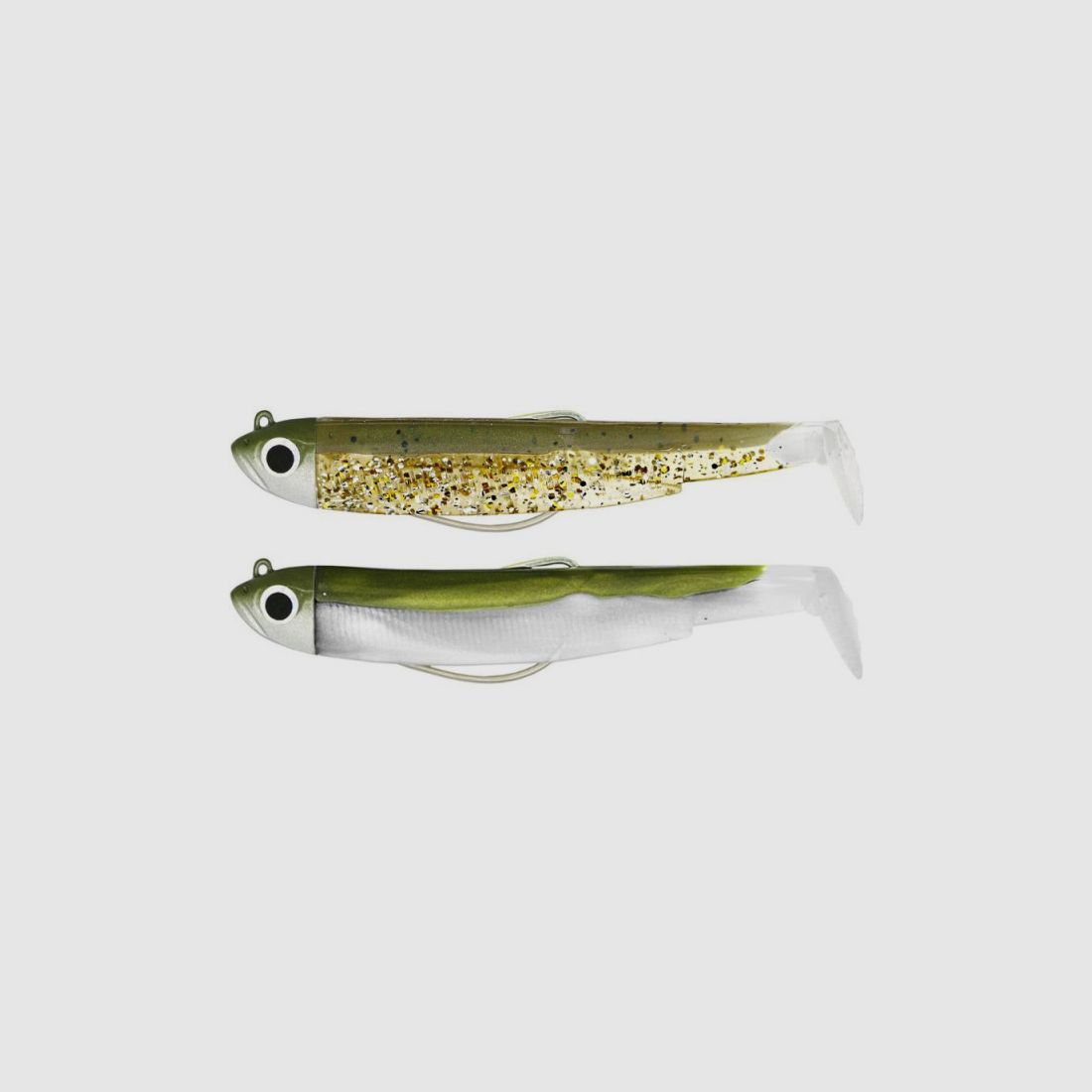 ZACHTE AAS DUBBELE COMBO BLACK MINNOW 120 + GEWICHTE KOP SHORE