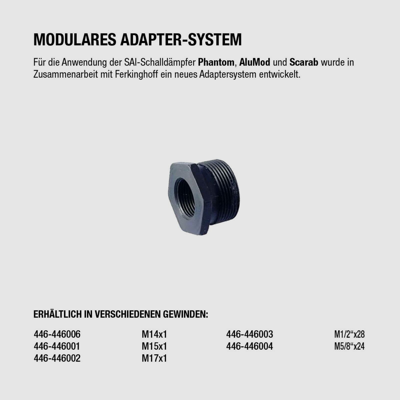 SmallArms Industries Modulares Adaptersystem 1/2" (2 Zoll)x28