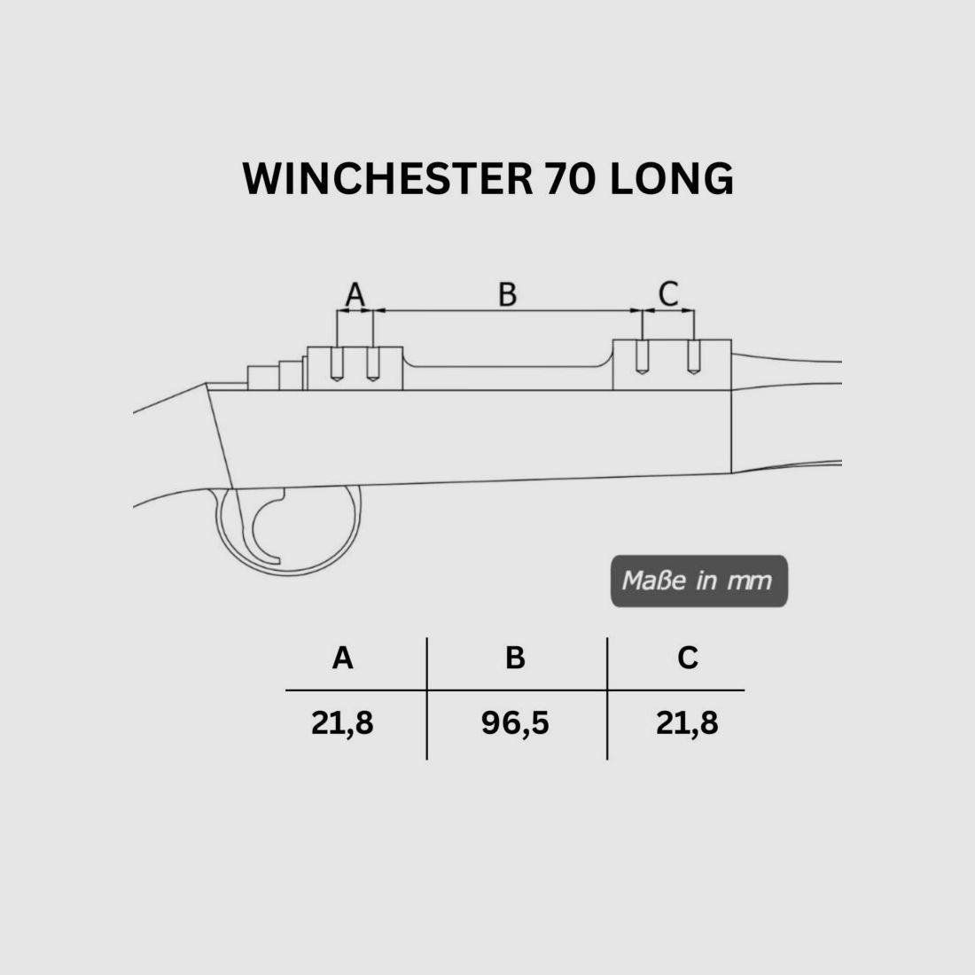 Rifle Doc Picatinny Weaver RAIL voor WINCHESTER 70 LA (Long Action)
