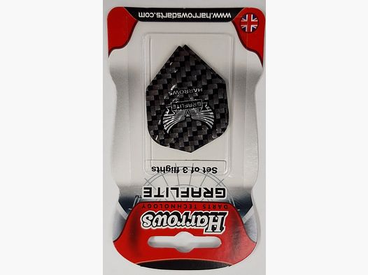 Harrows Darts Technology Flights Graflite Standard sort Design 7000 Dart i akcesoria