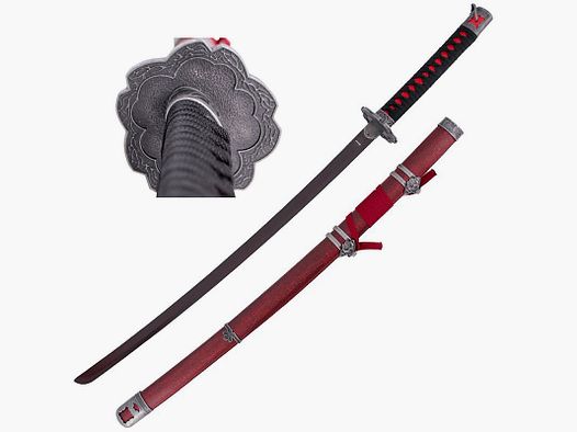 Katana Sekiro Rossa con Saya in Legno