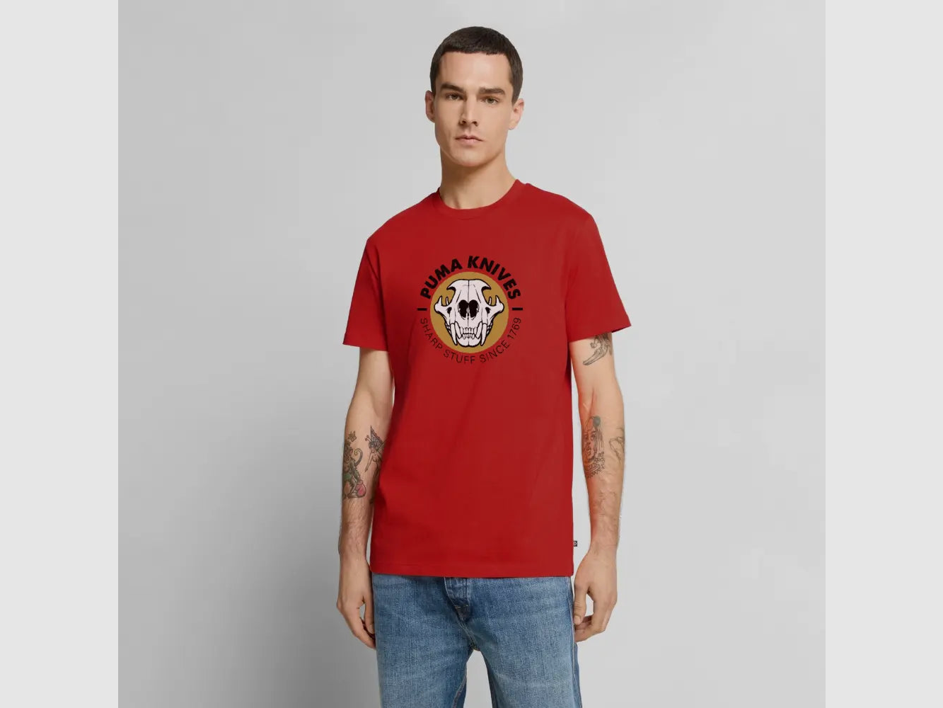 Heren Premium T-Shirt Skull Frontal Sharp Stuff, afbeelding 3 van 30