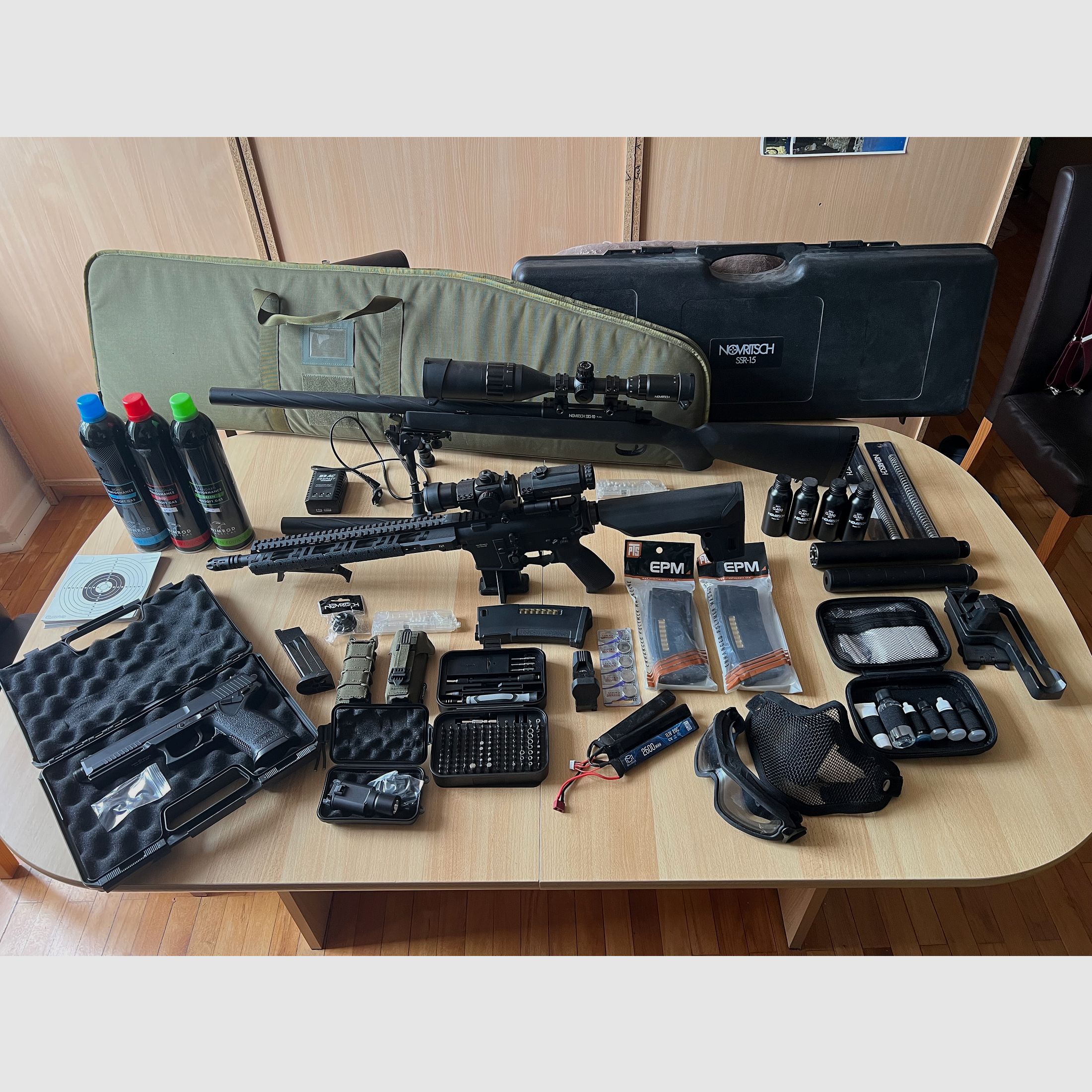 Komplettes airsoft set  novritch ( SSR 15 /SSG 10 / SSX 23)