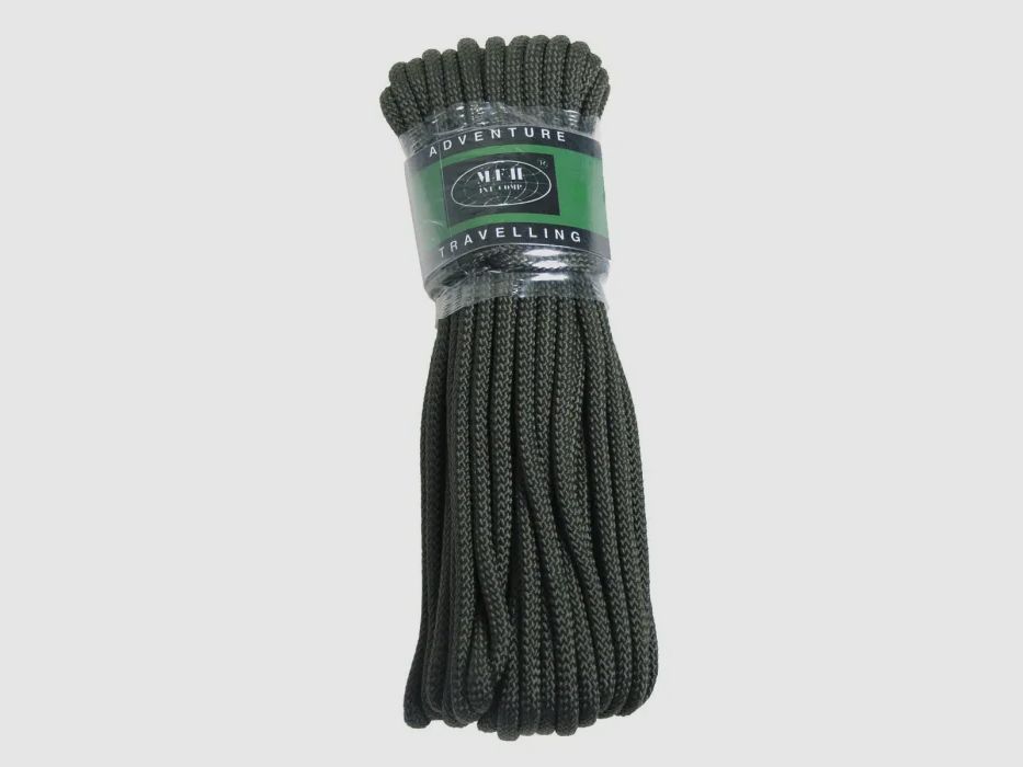 Rope, olive, 5 mm, 15 meters Material: Polypropylene €0.40/m *** Attention: Not a climbing rope! ***