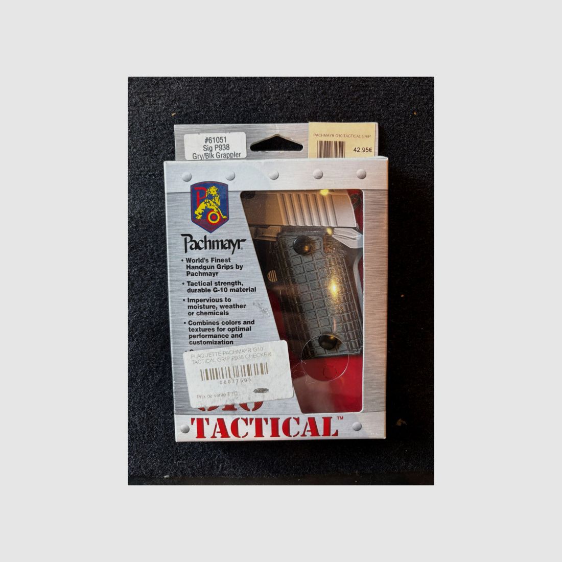 PACHMAYR G10 TACTICAL GRIP SIG SAUER P938 CHECKER GRAU SCHWARZ, Bild 1 von 2