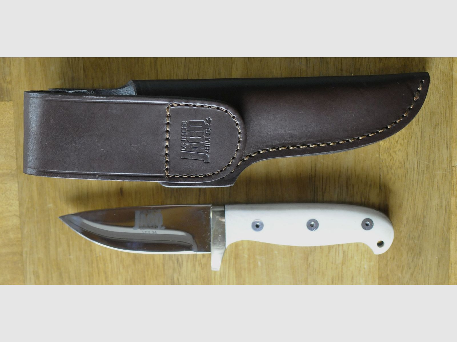 Hunting knife ATS34 mammoth ivory new