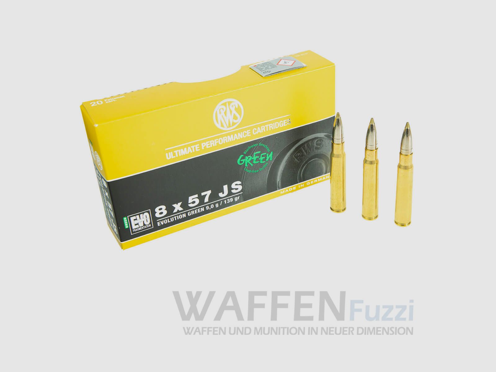 RWS Büchsenpatronen 8x57JS 139grs EVO GREEN
