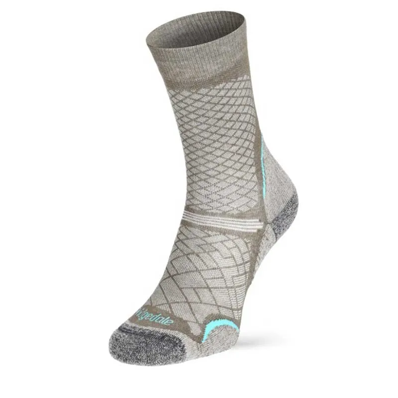 Damen-Wandersocken Bridgedale Hike Ultralight T2 Coolmax Performance Boot - Dunkelgrau/Hellgrau