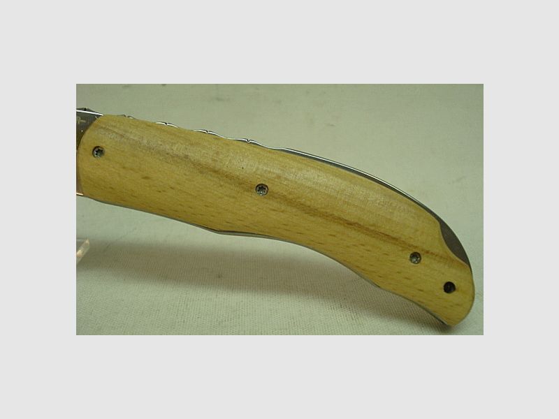 Coltello pieghevole manico in legno di faggio - lama da 7,5 cm, acciaio 440