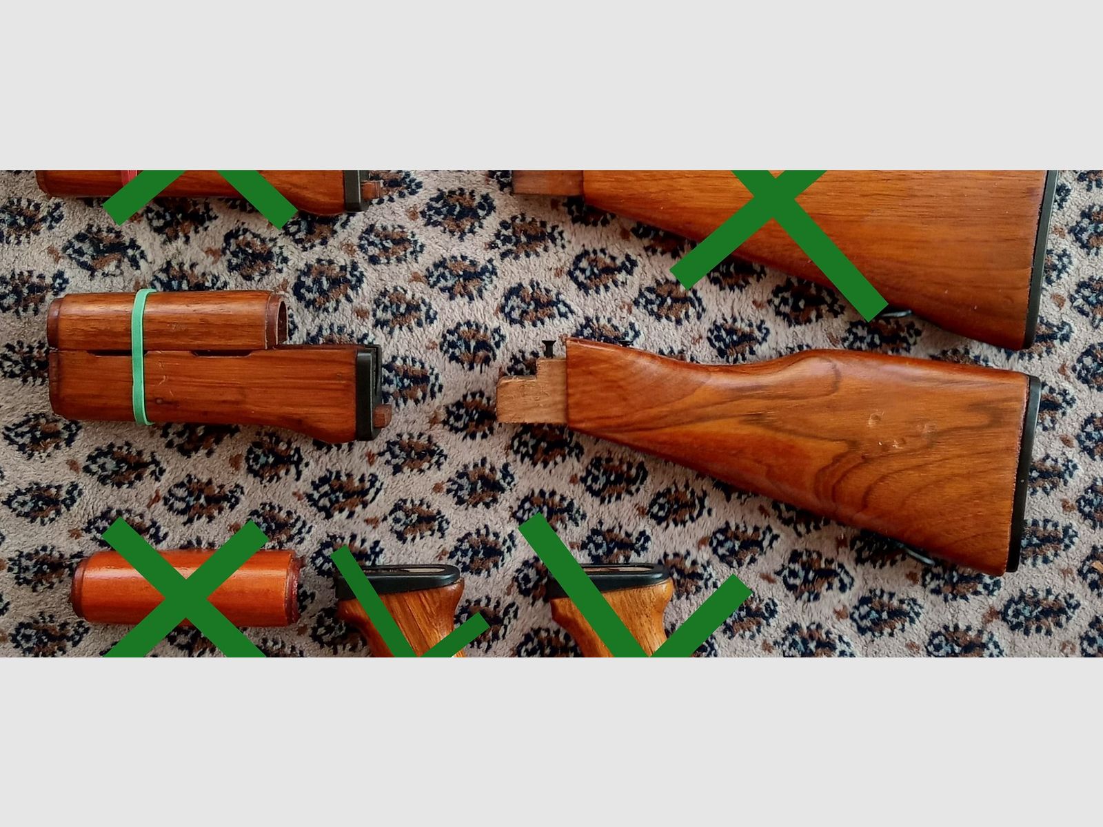 Chinesische Type-56 Schaft-Set aus "Chu-Wood" / Festschaft + Handschutz / Sino AK47  // Norinco SDM Polytech NEDI / Typ 56 