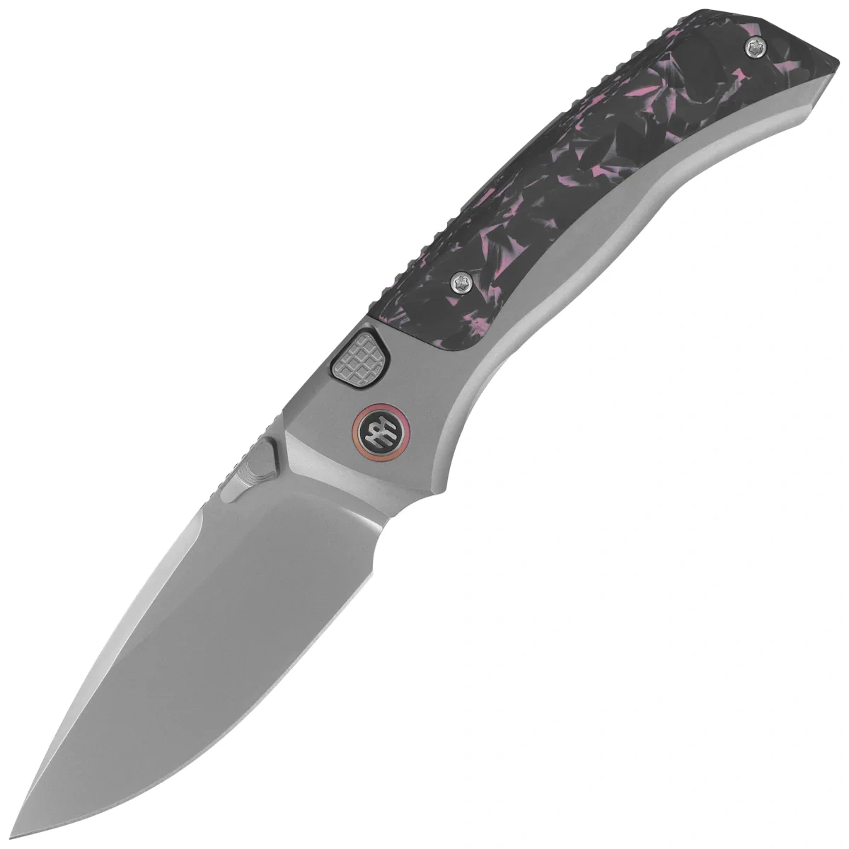 Coltello pieghevole Remette RT-Steed Gray Titanium/Black-Pink Carbon Fiber, Pearlescent M390 (RTWS-TP)