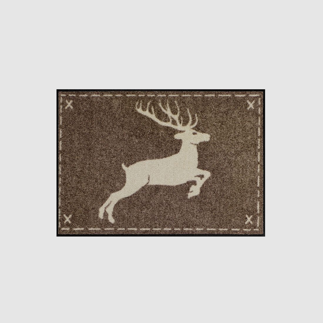 Fußmatte Springender Hirsch braun