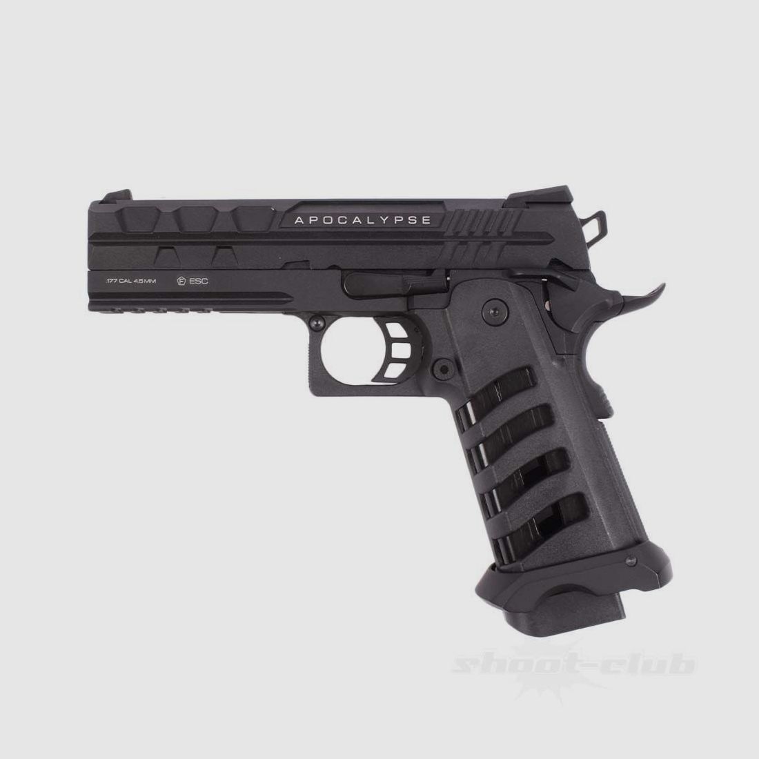 NX Apocalypse Co2 Pistole mit Blow Back 4,5mm Schwarz Skelett-Griffstück