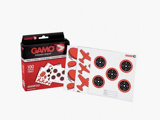 Box mit 100 verschiedenen Gamo Zielscheiben