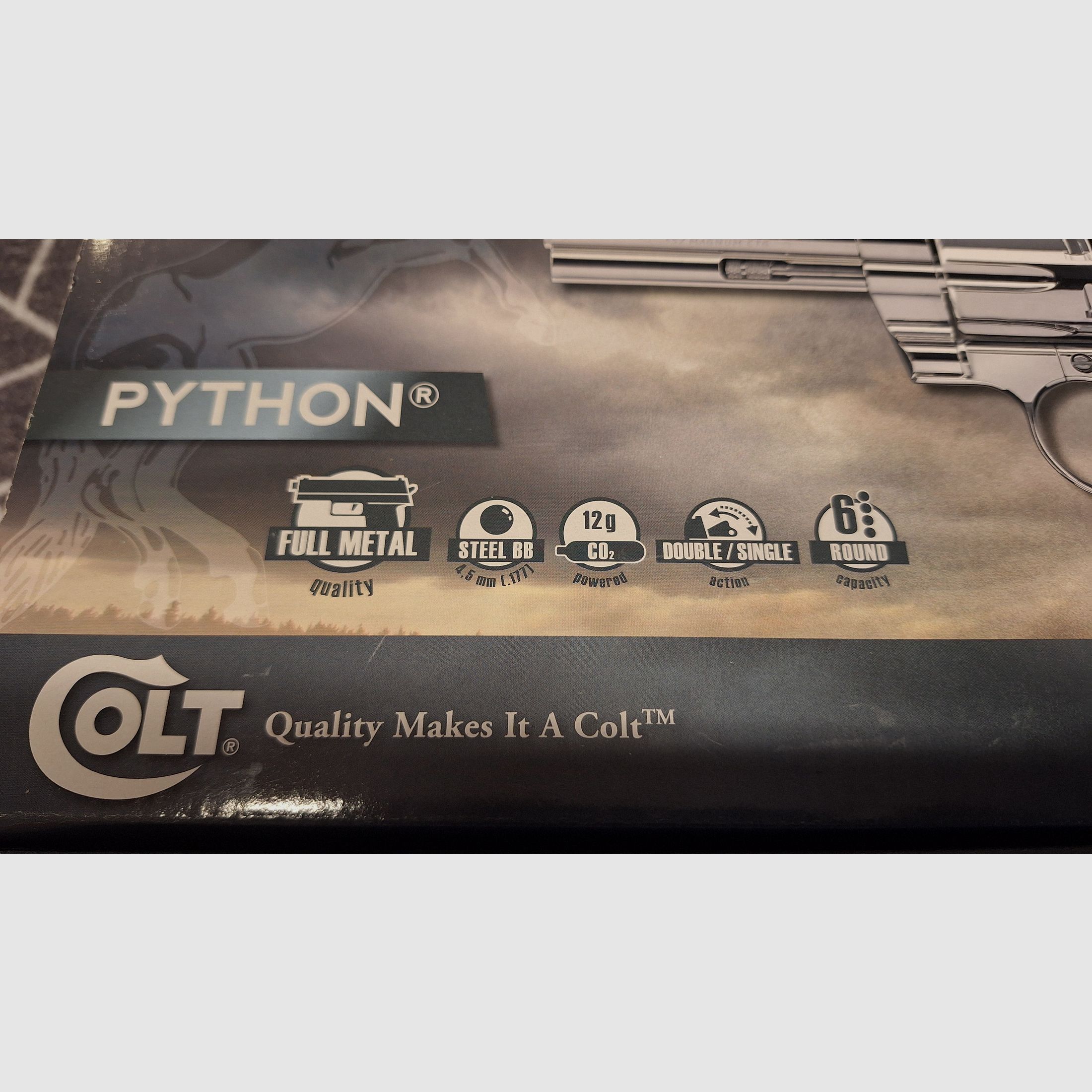 Colt Python 4" / Całość metalowa chromowana / 4,5 mm BB / CO2