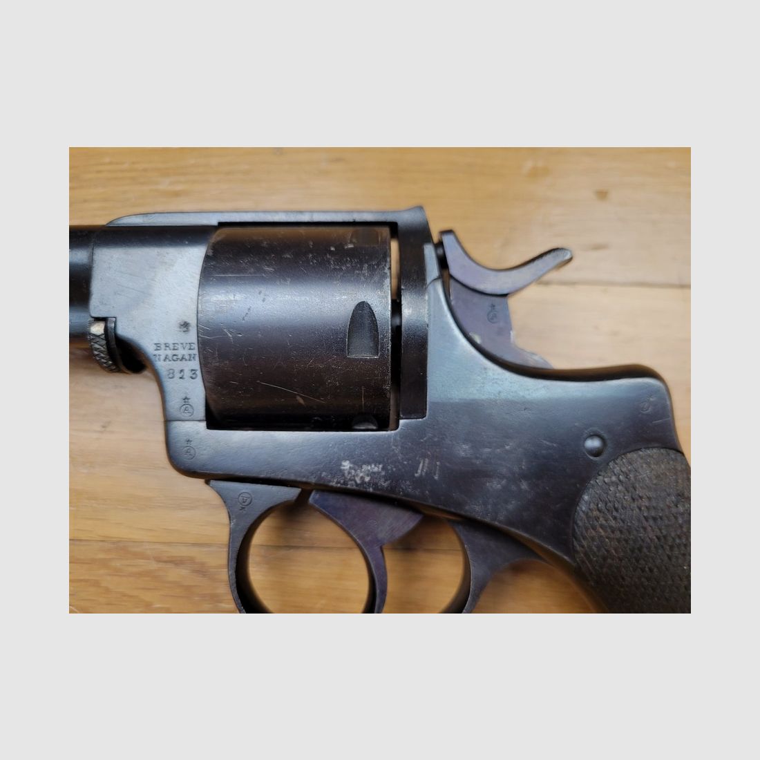 Selten und ausgezeichnet Revolver Nagant Modell 1893 – Seltenes Kaliber 44 Nagant / Henry – Armeebestellung aus Brasilien – Mononummer – Ausgezeichneter Zustand, Bild 18 von 21